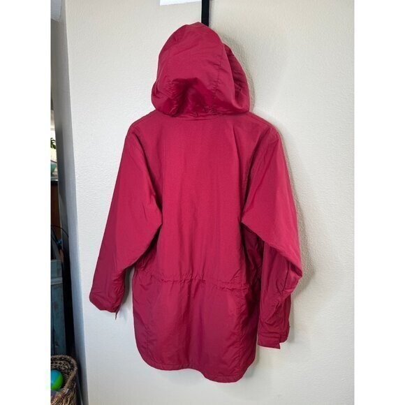 Vintage Eddie Bauer Women's Red Jacket size Medium 1990s hooded Nylon - Picture 3 of 9